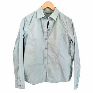 Eddie Bauer Blue Button Up Shirt Womens Size Medium
